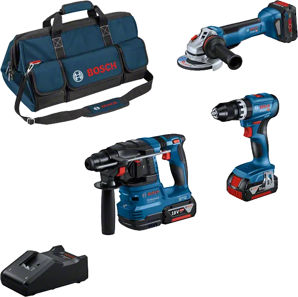 COMBI SET 18 V Bosch GSB+GWS+GBH+2X5,0+5,5+GAL+BOS