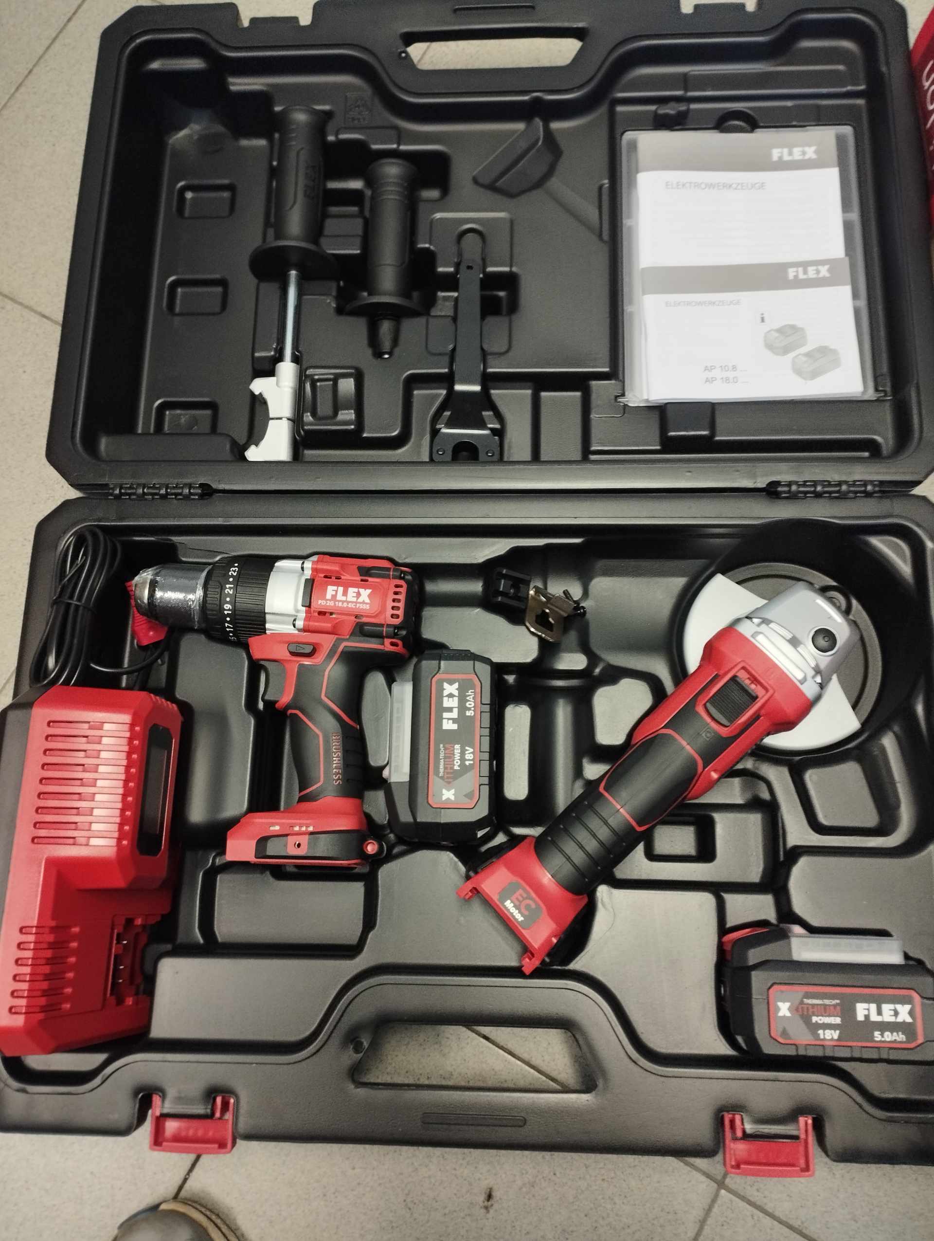 KIT PD 2G 18V Cordless Drill and Angle Grinder Flex