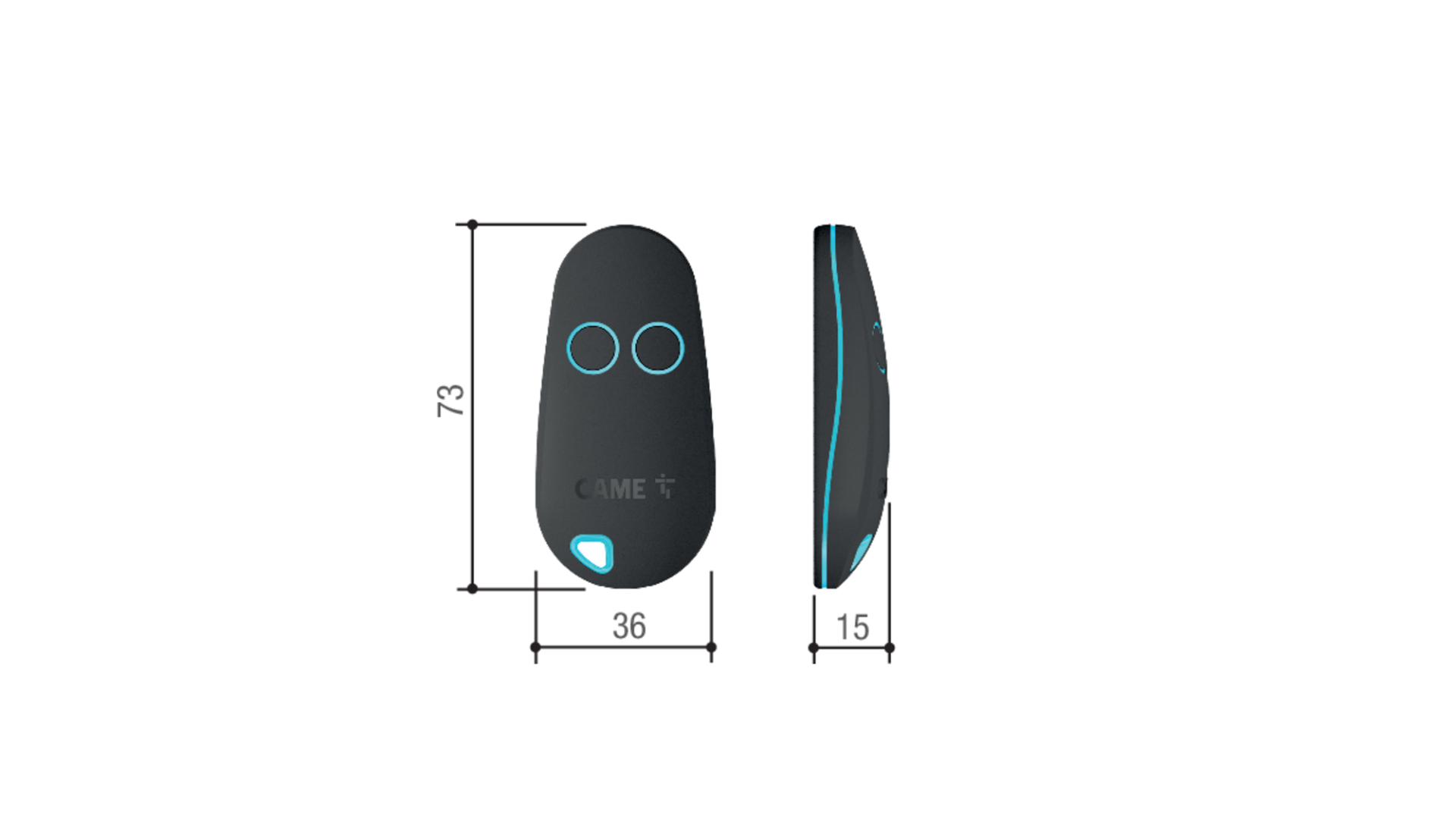 TRANSMITTER 2 BUTTONS 433MHZ FIXED CODE TOP42FGN